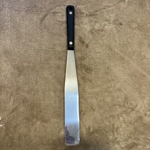 Vintage EKCO Stainless 12" Vanadium Icing Spreader Spatula Black Handle Made USA